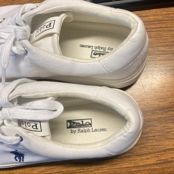 Polo Ralph Lauren Women’s White Canvas Tennis Shoes Sz 8.  No box. - Picture 6 of 7